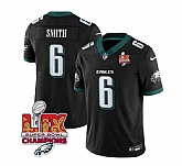Men & Women & Youth Philadelphia Eagles #6 DeVonta Smith Black 2025 Eagles Logo Super Bowl LIX Patch New F.U.S.E. Vapor Limited Stitched Jersey Dzhi,baseball caps,new era cap wholesale,wholesale hats
